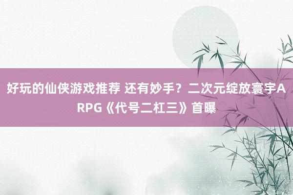 好玩的仙侠游戏推荐 还有妙手？二次元绽放寰宇ARPG《代号二杠三》首曝