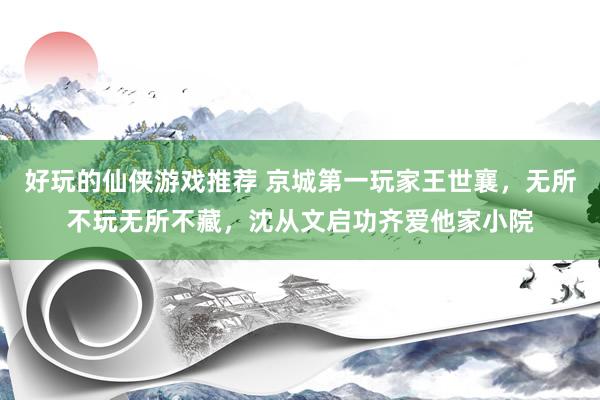 好玩的仙侠游戏推荐 京城第一玩家王世襄，无所不玩无所不藏，沈从文启功齐爱他家小院