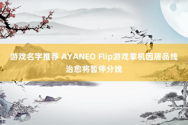 游戏名字推荐 AYANEO Flip游戏掌机因居品线治愈将暂停分娩